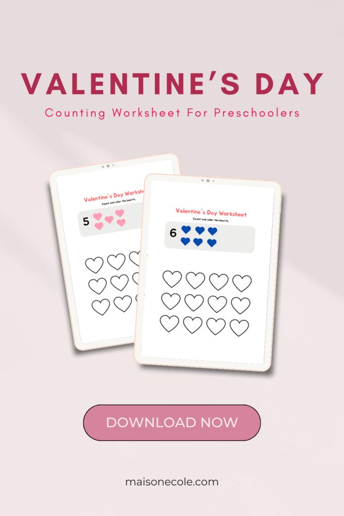 Valentines Day Preschool Counting Activity